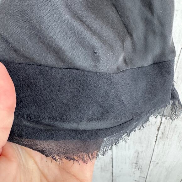 Ottod'Ame Black/Grey Silk Blend Italy Distressed Trim Mini Slip Dress Size 12 - Picture 8 of 16